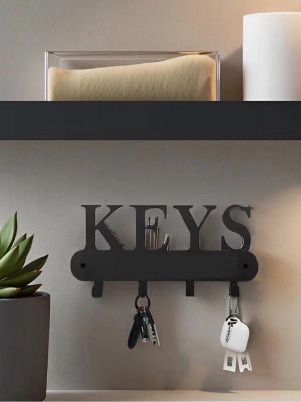 NWT~Black ”KEYS” Hooks For Keys & Small Miscl. Items
